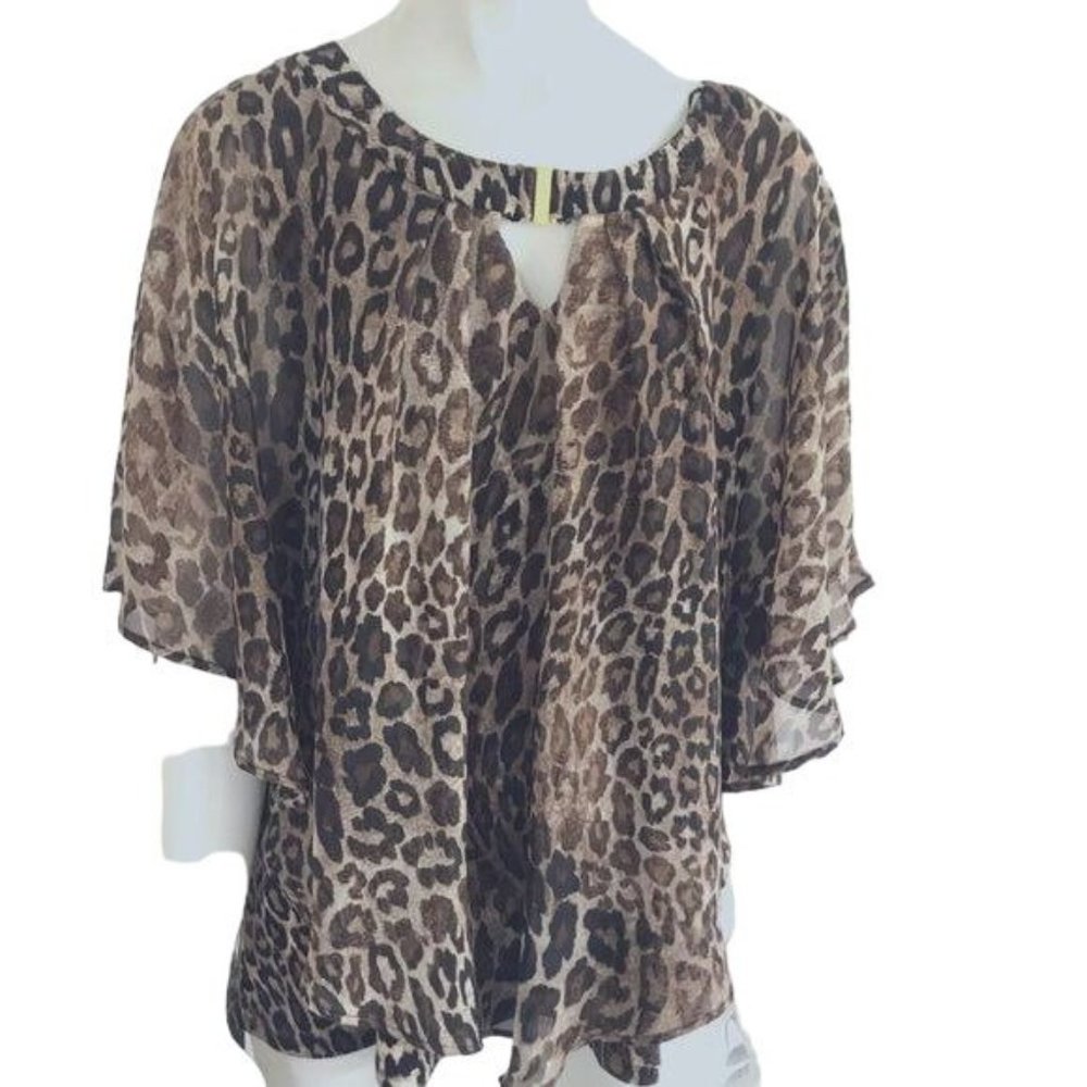 Notations Leopard Batwing Sleeves Size XL NWT